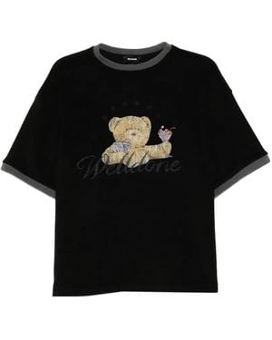 we11done Teddy-Bear Print T-Shirt - Black
