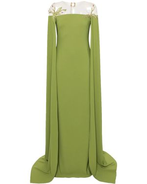 Cristallini Daphne Bead-Embellished Crepe Dress - Green
