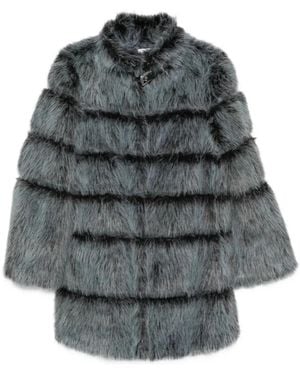 Patrizia Pepe Faux-Fur Paneled Jacket - Gray