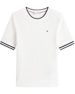 Tommy Hilfiger Cable-Knit Top - White