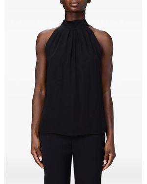 Hanita Pleated Halterneck Top - Black
