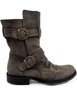 Fiorentini + Baker 713 Suede Buckle-Fastening Ankle Boots - Schwarz
