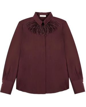 Glanshirt Feather-Detailed Shirt - Red