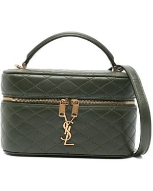 Saint Laurent Gaby Gewatteerde Mini-Tas Met Logo - Groen