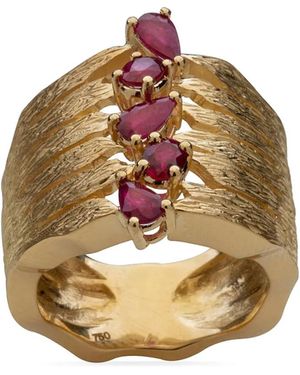 Gaelle Khouri 18kt Yellow Gold Côte A Côte Ruby Ring - Metallic
