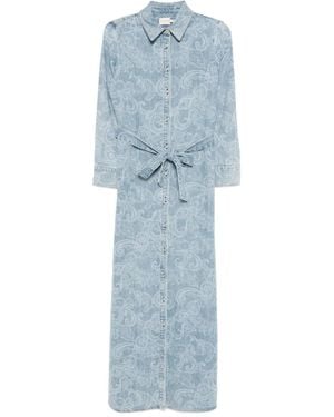 Alice + Olivia Robe Chassidy En Jean - Bleu