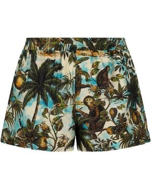 DSquared² Monkey-Print Shorts - Green