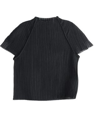 Amomento Pleated Raglan-Sleeve T-Shirt - Black