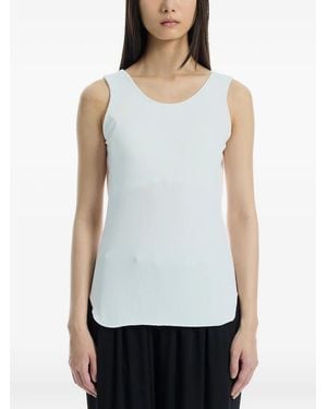 determ Ribbed Scoop-Neck Tank Top - White