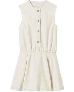 Claudie Pierlot Flared Light Denim Dress - White