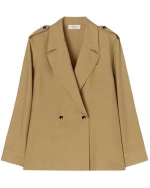 RETORI Double-Breasted Silk Blazer - Natural