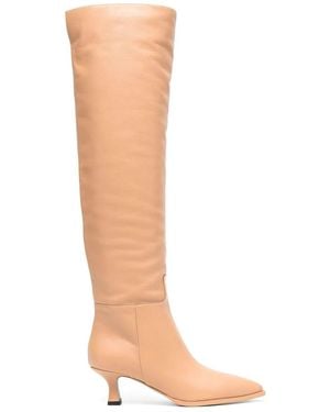 3Juin Pointed-Toe Knee-High Boots - White