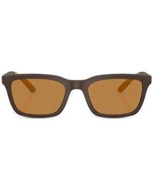 Emporio Armani Rectangle-Frame Sunglasses - Brown