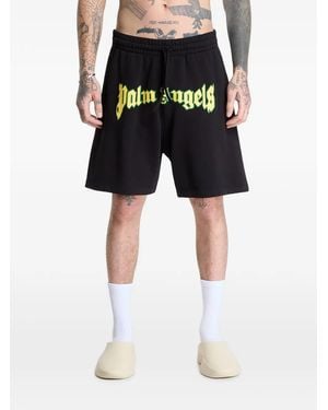 Palm Angels Outline Logo Drawstring Shorts - Black
