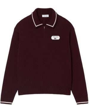 Lacoste Zipped Polo Shirt - Red