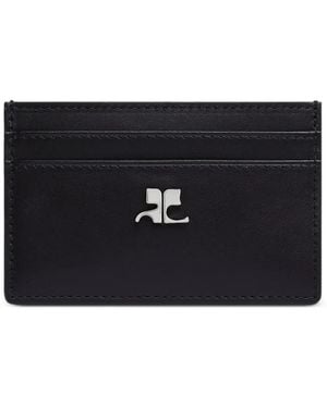 Courreges Ac Logo-Plaque Leather Cardholder - Black