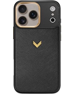 Velante Montserrat Iphone 17 Pro Saffiano-Leather Phone Case - Black