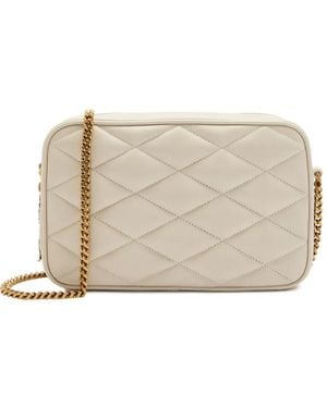 Saint Laurent Small Quilted Chain Crossbody Bag - Natural