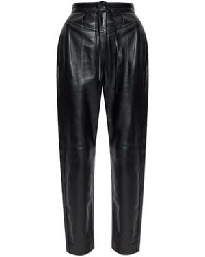 IRO Drawstring Leather Trousers - Black