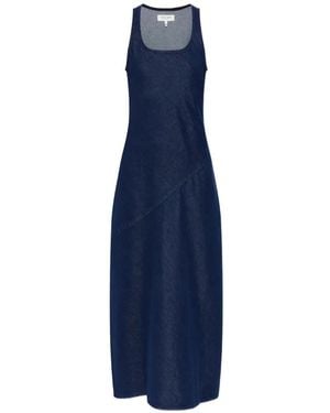 Rag & Bone Asymmetric-Seam Sleeveless Maxi Dress - Blue
