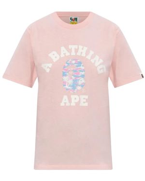 A Bathing Ape T-Shirt Ape Head - Rose