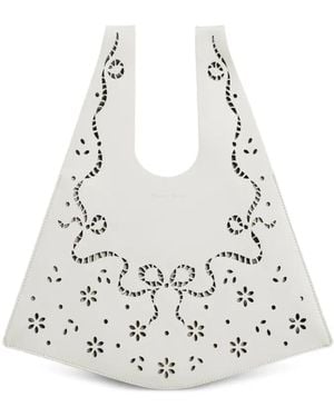 Simone Rocha Borsa A Mano Lasercut Mini - Bianco