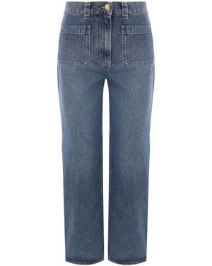 Elisabetta Franchi ミッドライズ クロップドジーンズ - ブルー