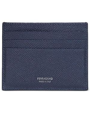 Ferragamo Gancini Leather Card Holder - Blue