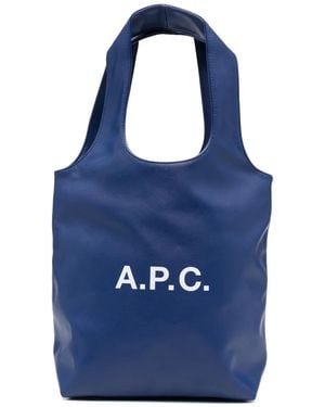 A.P.C. Borsa Tote Ninon Piccola - Blu