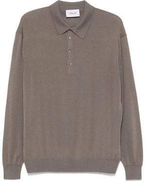 D4.0 Fein Gestricktes Poloshirt - Braun