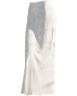 Akep Textured Midi Skirt - White