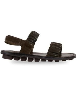 Trippen Pacific Ruched Leather Sandals - White