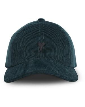 Ami Paris Casquette À Logo Brodé Devant - Bleu