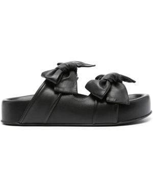 Agl Attilio Giusti Leombruni Bow-Detailed Nappa Slides - Black