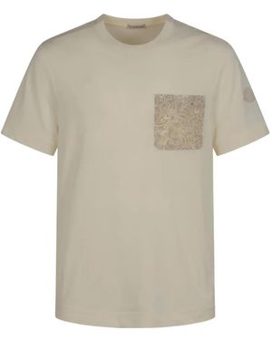 Moncler Paisley-Pocket Cotton T-Shirt - White