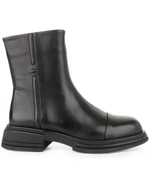 Linda Baumann Seam-Detail Panelled Ankle Boots - Black