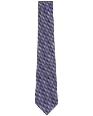 ZEGNA Patterned Silk Tie - Purple