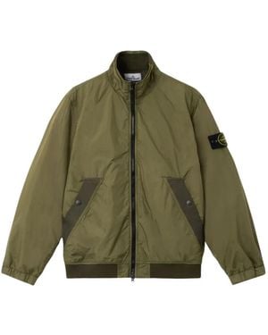 Stone Island Wool And Nylon Bomber Jacket - Green