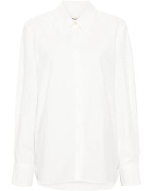 KHAITE Pointed-Collar Cotton Shirt - White