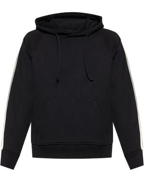 Palm Angels Stripe-Detail Hooded Sweatshirt - Blue