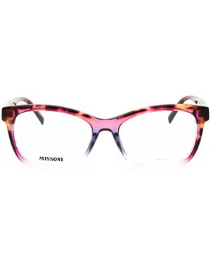 Missoni Tortoiseshell-Effect Square-Frame Glasses - Pink