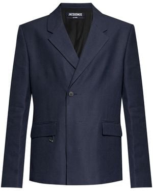 Jacquemus Blazer With Open Lapels - Blue