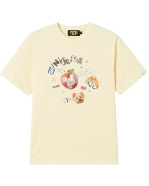 Mini Cream Graphic-Print T-Shirt - Natural