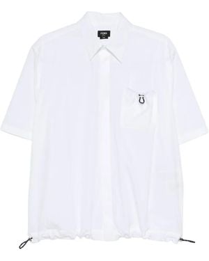 Fendi Drawstring Logo Shirt - White