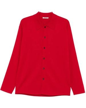 AURALEE Cardigan En Maille - Rouge