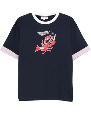 Charles Jeffrey Turn Up Lobster-Print T-Shirt - Blue