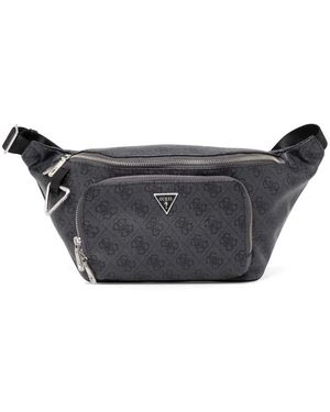 Guess Monogram-Logo Belt Bag - Grey