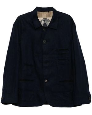 Ziggy Chen Veste En Lin À Design Structuré - Bleu