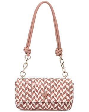 Guess Tessi Woven Chain-Link Shoulder Bag - Pink
