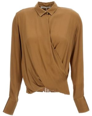 Q-WINS Wrap-Style Long-Sleeve Shirt - Natural
